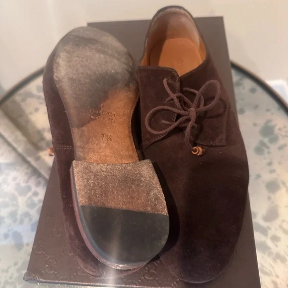 Gucci Bamboo Accent Suede Brogues Men's Size: 7.5 Pre-loved